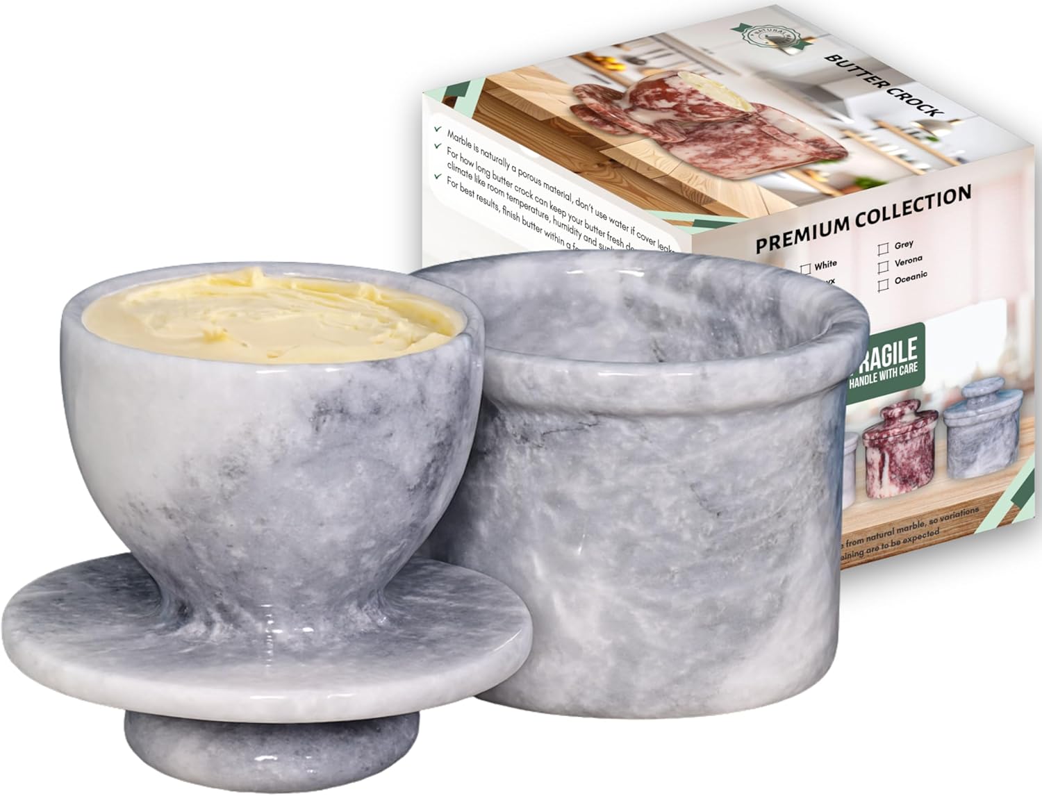 Marble Butter Keeper - View 1